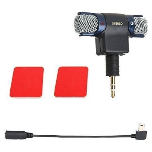 3.5mm Stereo Microphone for GoPro Hero 3 3+ 4 with 10 Pin Microphone Cable Adapter ST-189 and Double Sided Tape