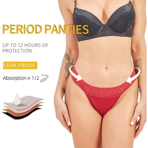 3 Colors Full Protection Four Layers Waterproof Women Period Underwear Leak Proof Reusable Menstrual Period Panties Dropship