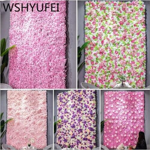 40X60cm Silk Rose Home Decor Champagne Artificial Flower for Wedding Decoration Flower Wall Romantic Wedding Backdrop Decor