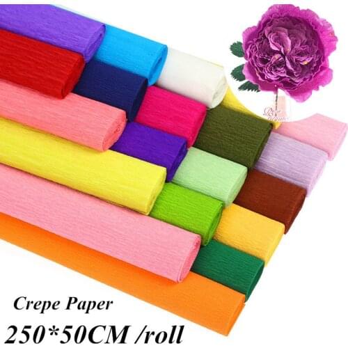 5roll Color Tissue Paper DIY Crepe Paper Flower Clothing Shirt Shoes Gift Packaging Craft Paper Roll Wine Wrapping Papers
