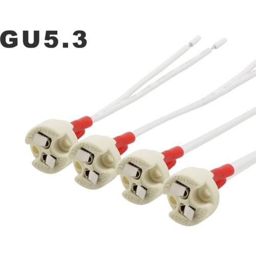 5pcs/lot GU5.3 Light Base Enhanced Europe MR16 Lamp Holder Round Socket Ceramic Lamp Stand G5.3 lamp Carrier 10cm 20cm 30cm