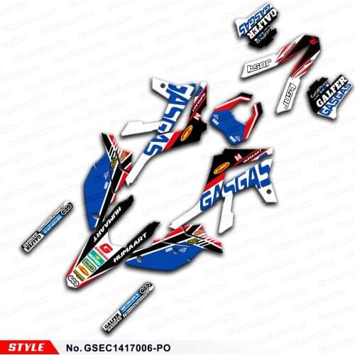 AFTERMARKET Custom Stickers for Gas Gas EC 125 to 450 EC125 EC200 EC250 EC300 EC450 2014 to 2017, Style No.GSEC1417006-PO