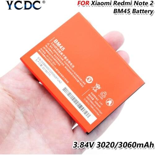 New Good quality bm45 battery BM45 3020mAh For Xiaomi Redmi Note 2 Cellphone Battery For Xiaomi Hongmi Note 2 Red Rice Note2