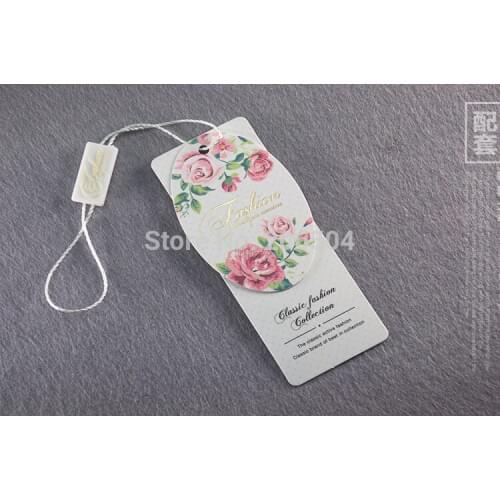 Clothing brand Hang Tags clothing tags paper labels,umbrella shoe underwear bags labels and tags with sling DHN010