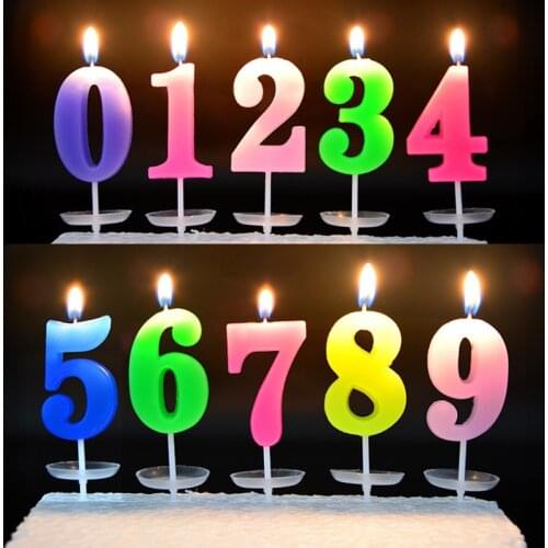 Digital Birthday Candles Big Cake Candles Toppers Decoration Smokeless Birthday 0-9 Number Candle Birthday Wedding Party Supply