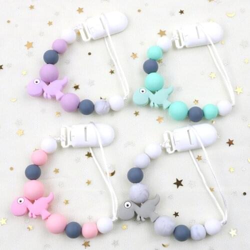 Baby Pacifier Chain Creative Cute Dinosaur Animal Pacifier Holder Child Silicone Feeding Maternal and Infant Products