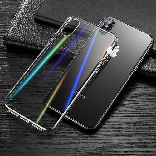 Gradient Rainbow Laser Case for IPhone 12 11 Pro Max Transparent Cover for IPhone 11Pro 12Pro Max Clear Acrylic Coque Funda