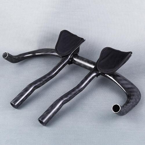 NO LOGO Gloss 12K Carbon Bicycle TT Handlebars Rest Bar Ends Triathlon Aero Bars Bike Bullhorn Road Bicycle TT Bar