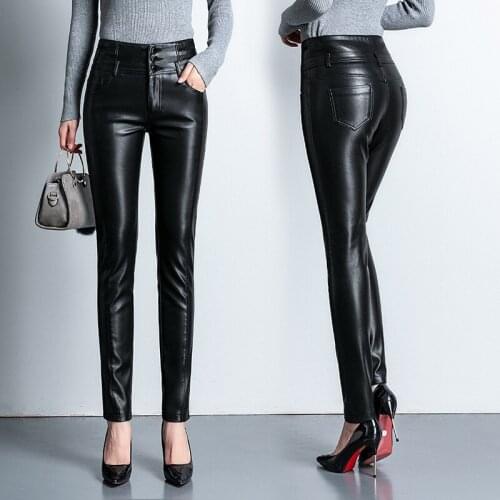 LOKEDIKE Women's Leather Pants