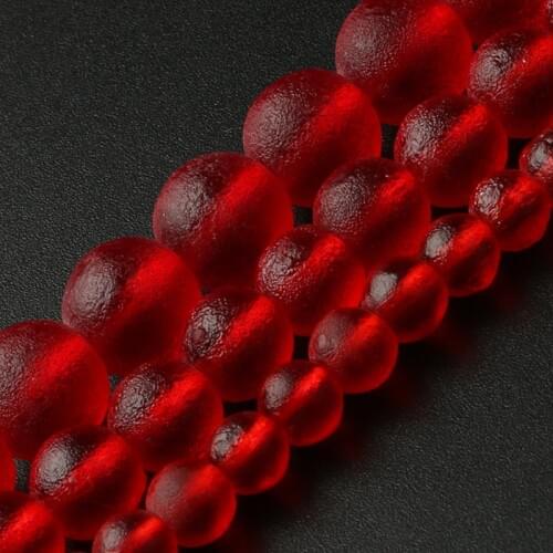 Matte Red Energy Crystal Beads Czech Meteorite Glass Round Beads for Jewelry Making DIY Charm Bracelets 15'' Healing Beads