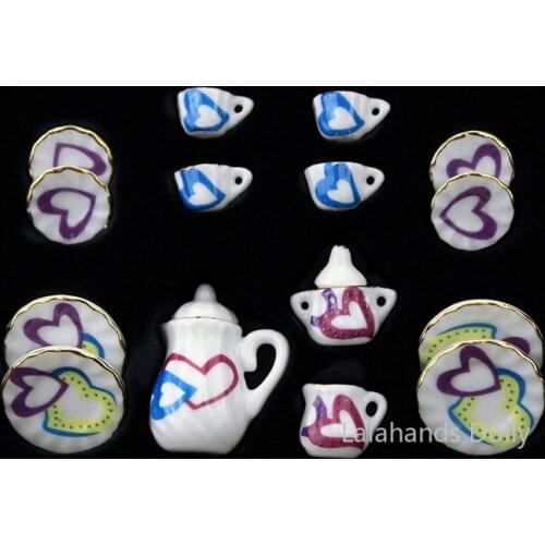 Dollhouse Mini Ceramic Tea Set Teacup Mini Food Play Scene Model for Dollhouse Furniture Accessories