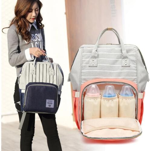 LEQUEEN Multi-function Mommy Bags Diaper Bag Backpack Baby Care Nappy Bags Waterproof Fashion and Durable Large Capacity