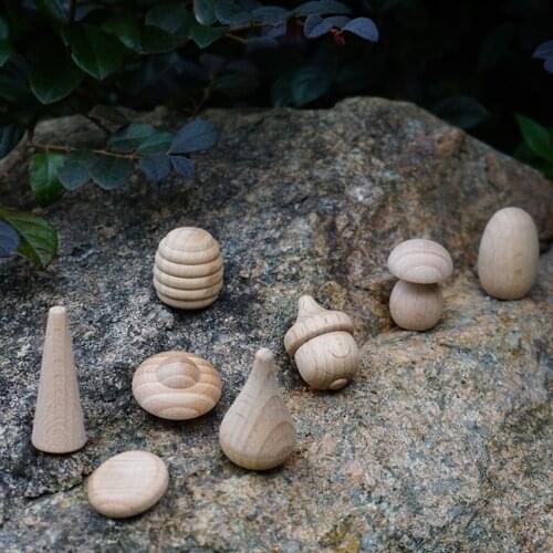 Set of 24 Natural Wood Shapes Mini Wooden Peg Dolls Ready to Decoate for Kids Art Projects Painting