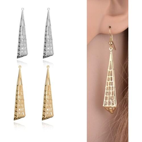 2020New 60Pcs Hollow Cone pendants alloy button for DIY Jewelry earring or necklace accessories DL54