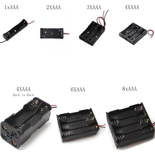 DIY New 1 2 3 4 6 8 Slots AAA Battery Case Box AAA Battery Holder Storage Case With Lead Wire Bateria Protection Container