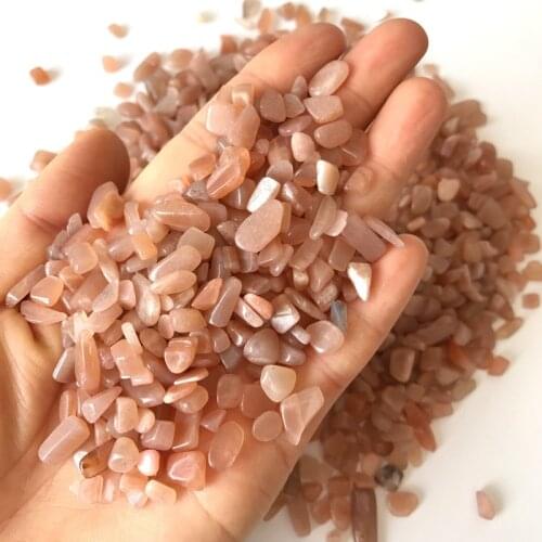 Wholesale 100g 2 Size Natural Orange Moon Stone Tumbled Stones Minerals Aquarium Crystal Natural Stones And Minerals
