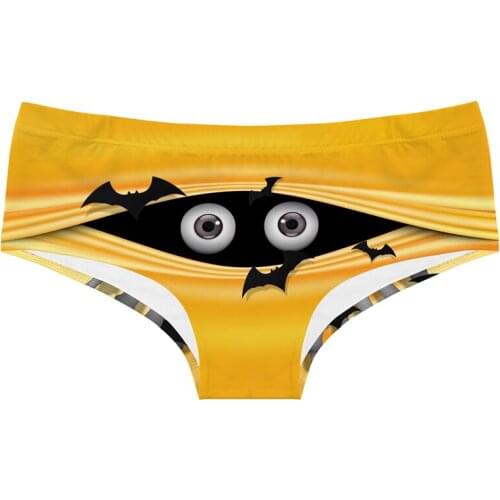 Original Halloween Letter Print Womens Underwear Stretch Sports Panties Temptation Peach Hip Female Briefs Sexy Lingerie Tanga