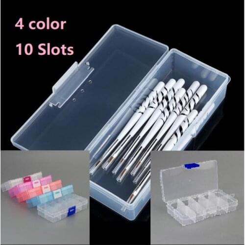 1 / 10 Grids Plastic Small Empty Box Nail Art Storage Divided Storage Box Gems Nail Tools Brush Pen Storage Makeup Container