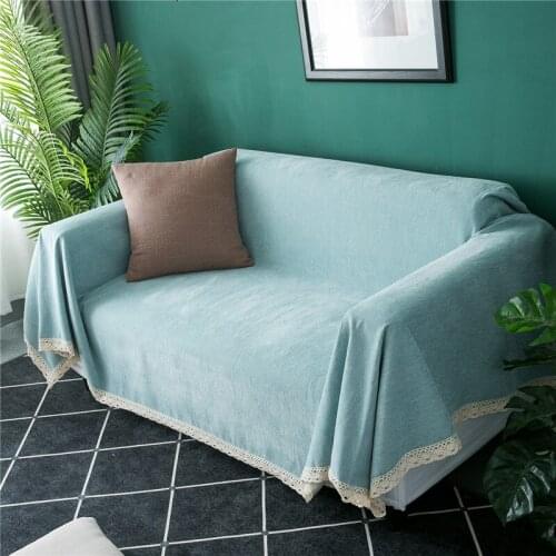 Thicken Chenille Full Covered Sofa Towel Solid Color Non-Slip Elastic Universal Seasons Universal Sofa Cushion Sofa Cover Towel