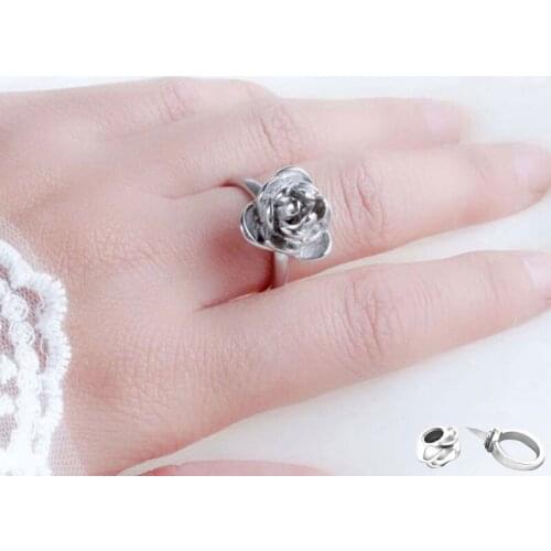 EDC Metal Barbed Rose Ring Women Outdoor Personal Self defense Spike Ring Anti-wolf Protect yourself
