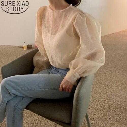 See Through Shirt Mesh Tops Women Blouses Spring Long Sleeve Women Shirts Sexy Clothes Women Tops and Blouse Blusas Mujer 14339