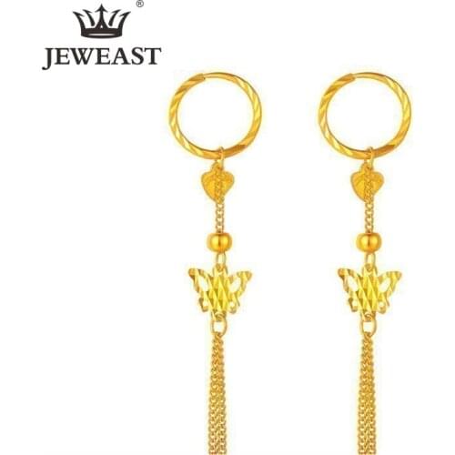 YSF 24K Pure Gold Earring Real AU 999 Solid Gold Earrings Nice Butterfly Tassel Upscale Classic Fine Jewelry Hot Sell New 2020