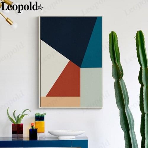 Modern Abstract Geometric Canvas Painting Room Decoration Color Block Poster Wall Art Nordic Home Decoration Accessories