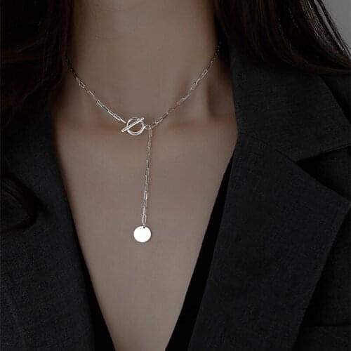 SUQI Non-Fading Stainless Steel OT Buckle Simple Round Neck Gold Women Choker Necklaces Pendants Femme Chain Jewelry Kpop Gift
