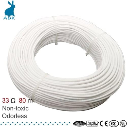80m HRAG high quality 12K 33ohm carbon fiber heating cable floor heating wire electric hotline Non-toxic odorless heating cable