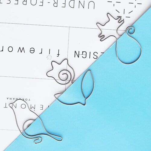 10 pcs Kawaii cats and flowers bird metal bookmarks for reading books clips page holder School separador de libros EC928