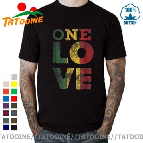 100% Cotton O-Neck Printed T-Shirt One Love T Shirt Rasta Reggae Men Women Kids Gift Tee Shirt 2020 Fashionable Brand Clothing