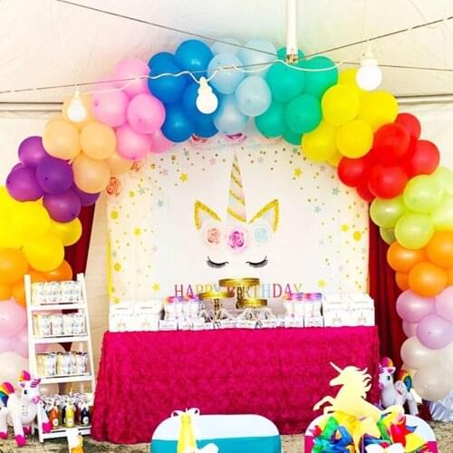 120Pcs 2.3g Rainbow Latex Balloons Unicorn Balloon Garland Arch Wedding Kids 1st Birthday Party Decoration Baby Shower Favors