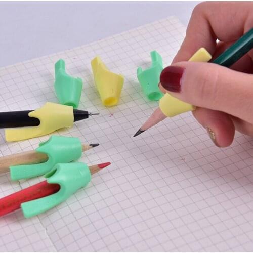 2Pcs Tools Two Finger Pencil Holder Ergonomic Non-toxic Writing Aid Grip Silicone Grip Soft Training Posture Correction Children