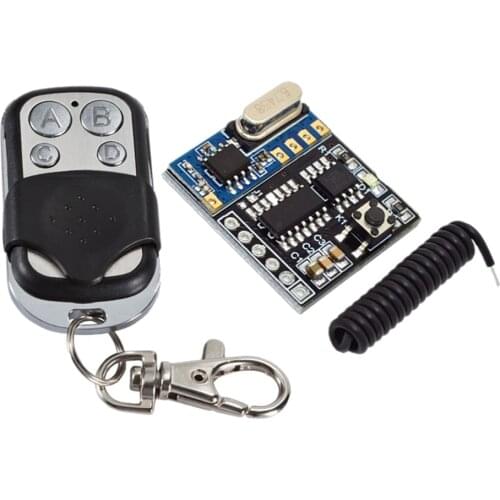 4-Channel 433MHz 5V Wireless RF Receiver Transmitter Learning Board Module with Antenna + 4-Button Remote Control