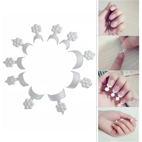 500Pcs High-Quality Nail Art Crescent Shape French Elegant White Semi-Adhesive Short Fake Nail Art Art Deco Manicure Set