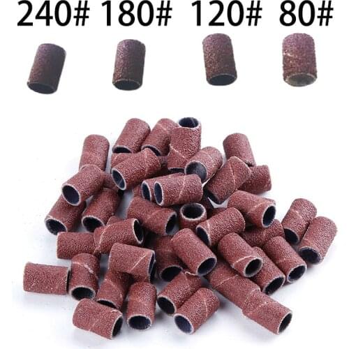 75/100Pc Schuren Band Papierrol Cutters Voor Manicure Verwijderen Gel Nail Elektrische Boor Slijpen Zand Ring Bit Polijsten Sets