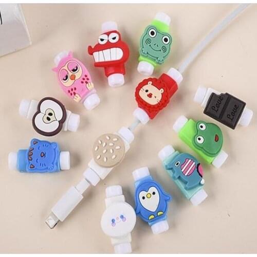 KEITHNICO 10Pcs Rubber Cartoon Cable Protector Cover USB Charging Data Line Cable Saver Protector For Iphone 6 6s 7 7plus 8 X