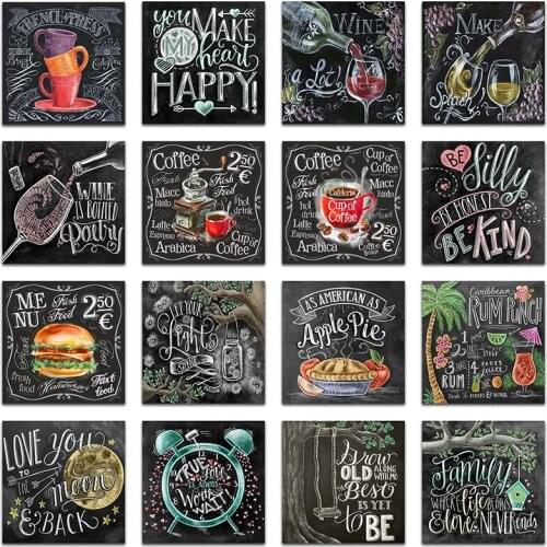 5D DIY Diamond painting Cross stitch store sign Full Square Diamond embroidery Cartoon Full Round Diamond mosaic black set