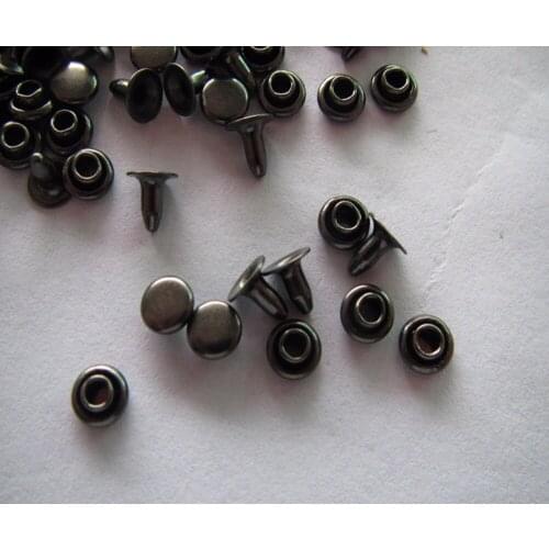 Free shipping 5mm brass rivet jeans plating black nickel single surface package and bag rivets 200set
