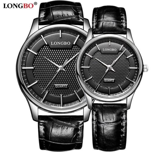 2018 LONGBO Reloj Mujer Hombre Fashion Couple Watch Luxury Leather Men Women Watches Casual Waterproof Lovers Quartz Wristwatch
