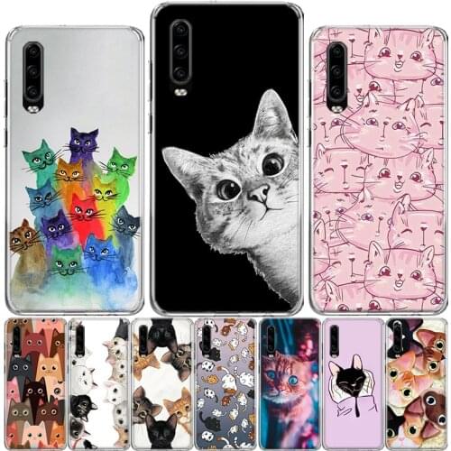 Cat Cute Kitten Catling Phone Case For Huawei P40 P30 P20 P10 Mate 10 20 30 Lite Pro P Smart Z 2018 Plus 2019 Cover Shell Coque