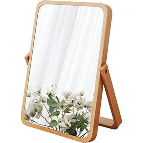 Decorative Mirror Make-up Miroir Decoratif Espejos Decorativos De Pared Decoracion Salon Casa Decoration Mural Retro Fold Wooden