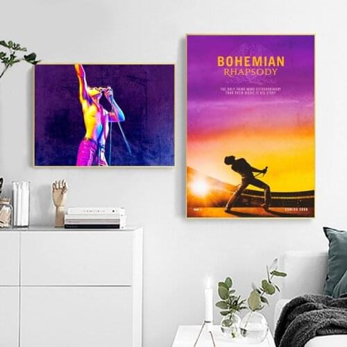 Musical Movie Freddie Mercury Queen Cover Posters Bohemian Rhapsody Art Poster Canvas Wall Art Prints Home Room Decor