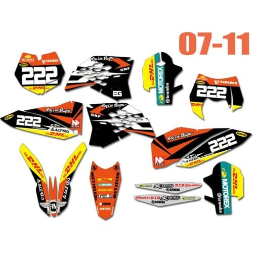 For KTM EXC XCF XC-F 2008 2009 2010 2011 Graphics Decals Stickers For KTM SX SXF 125 200 250 300 350 450 525 2007 2008 2009 2010