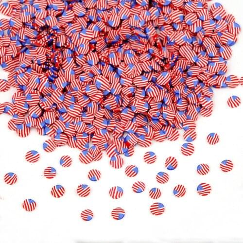 10g American Flag Slime Polymer Clay Additive Filling Supply Slice Sprinkles Diy Filler Charms Supplies For Fluffy Kids Toys