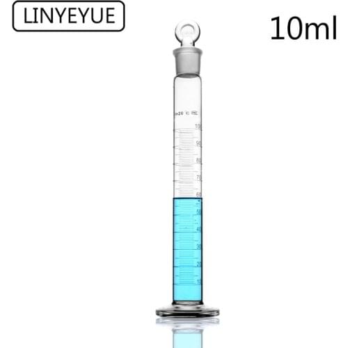 LINYEYUE 10mL Glass Graduated cylinder with stopper cap Measuring glass cylinder Laboratory Chemistry Equipment
