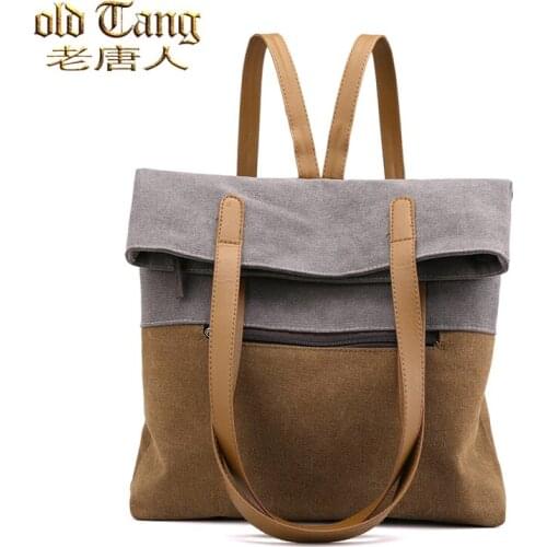 Canvas Womens Handbag Large Capacity Shoulder Bag for Women 2021 Female Travel Backpacks Lady Designer Shopper Bookbags