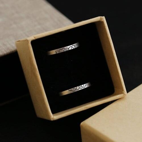 New Retro S925 Sterling Silver Ring Men And Women Cloud Lotus Two-in-one Opening Couple Ring Literary Jewelry Accessories