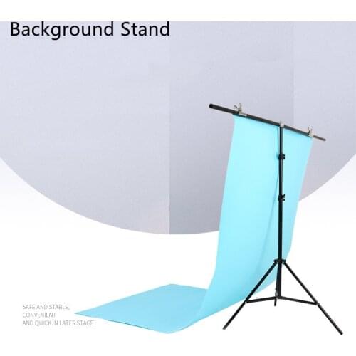 Photography Photo Studio T-Shape Backdrop Background Stand Frame Support System Kit for Video PVC Green Cloth with Stand
