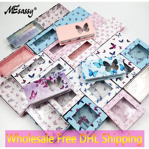 New Design Eyelash Packaging Box Wholesale Empty Lash Boxes With Tray Rectangle Case 25mm Mink Lashes Creative Eyelashes Package